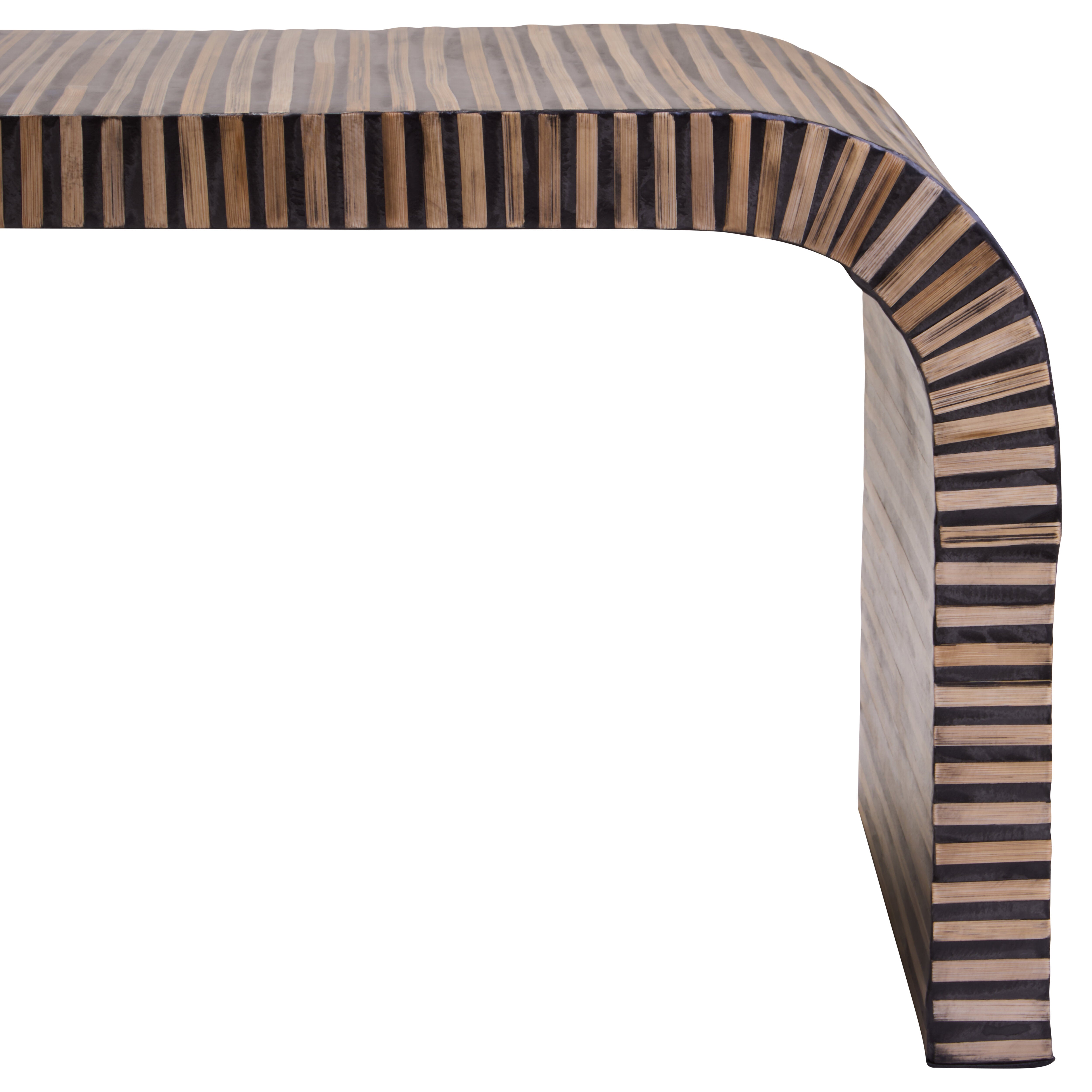 Antibes Bamboo Inlay Curved Coffee Table